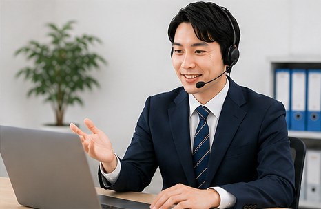 オンラインでヒアリングを行う講師